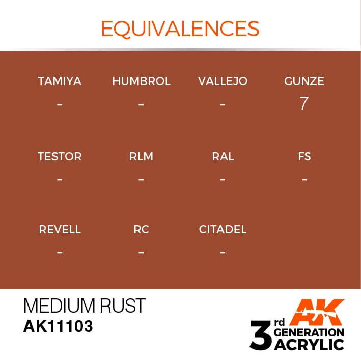 AK Interactive 3g Medium Rust 17ml