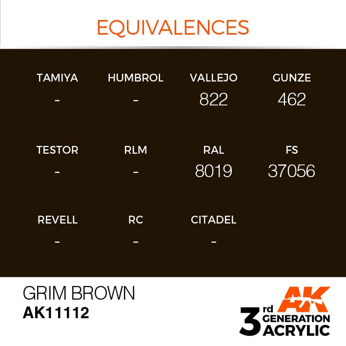 AK Interactive 3g Grim Brown 17ml