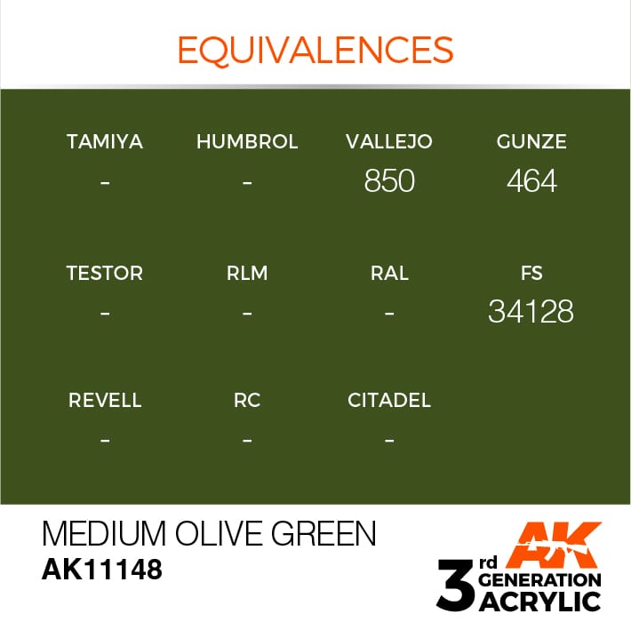 AK Interactive 3g Medium Olive Green 17ml