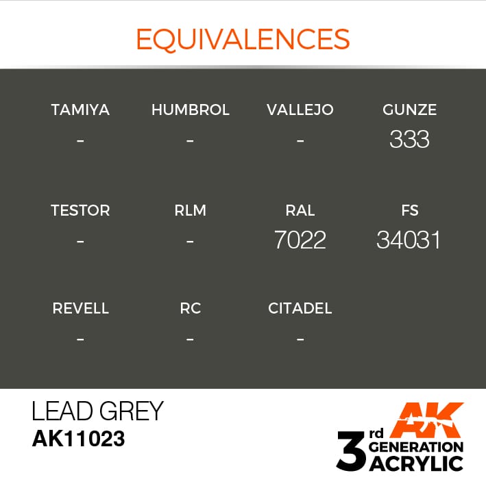 AK Interactive 3g Lead Grey 17ml