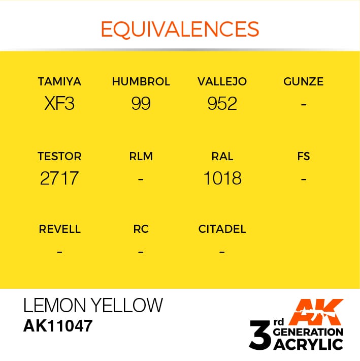 AK Interactive 3g Lemon Yellow 17ml